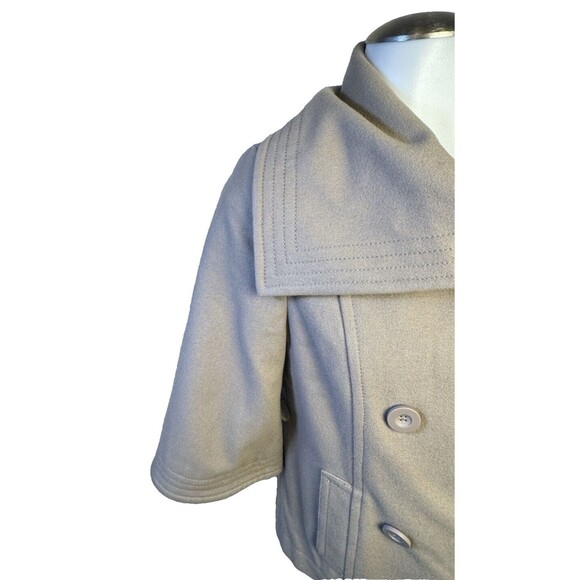 Old Navy Soft Neutral Beige Wool Blend Peacoat Wide Collar Classic Womans XS - Picture 4 of 9